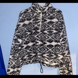 Fuzzy crop sweater